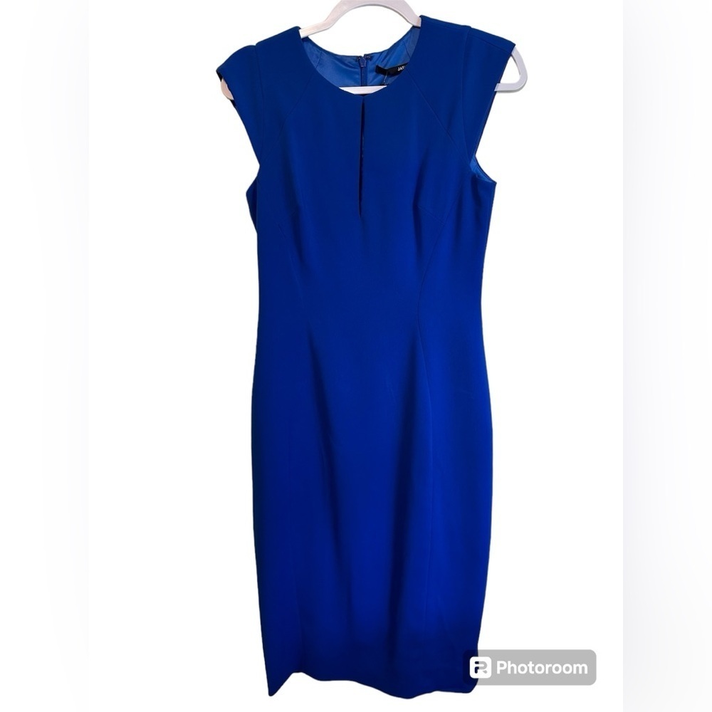 Jay Godfrey Size 4 Blue Sleeveless Sheath Cutout Dresss Wedding Guest Cocktail